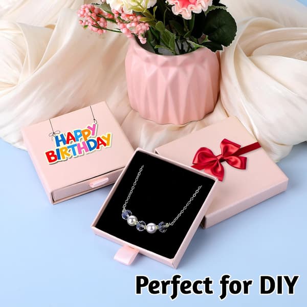 2 paper gift boxes - 8 x 8 x 1.7 cm - Small expandable gift boxes - Square - (pink)