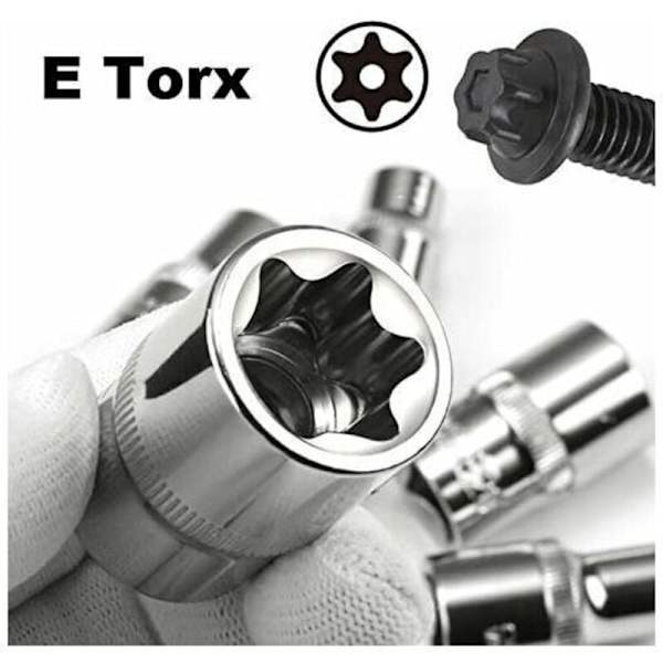 Sett med 14 hunn-Torx-piper E4-E24 E-Hex Torx