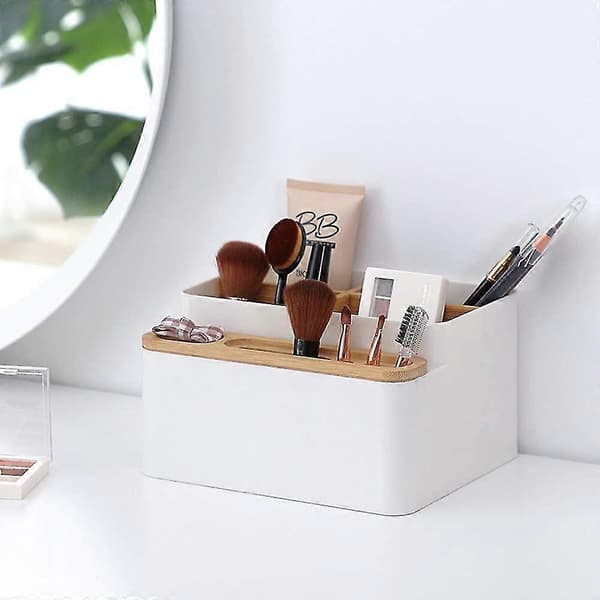 Desktop Storage Box Pen Holder Makeup Brush Organizer for Office Supplies, Dressing Table, Home