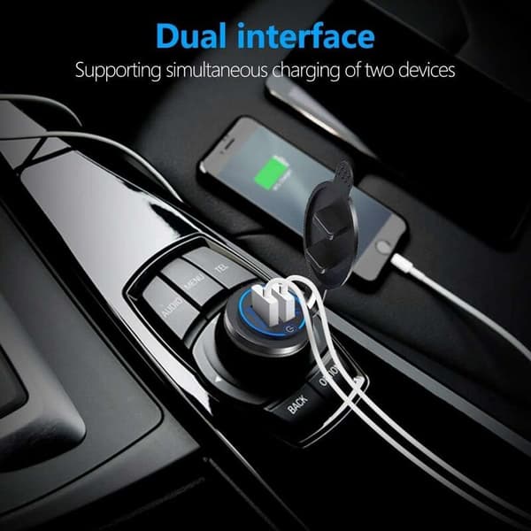Dobbel USB-lader, 5V/4.2A Dobbel USB-billader Strømuttak