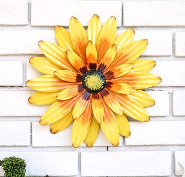 Metallic Wall Decor, 32 Cm Metal Flower Wall Decor, Multi-layered Metal Flower Wall Art