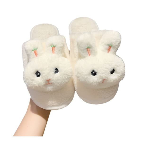 Bløde og fluffy plyshtøfler med dyredesign til kvinder og piger - Søde og fluffy indendørs-/udendørssåler til fødder 39-40