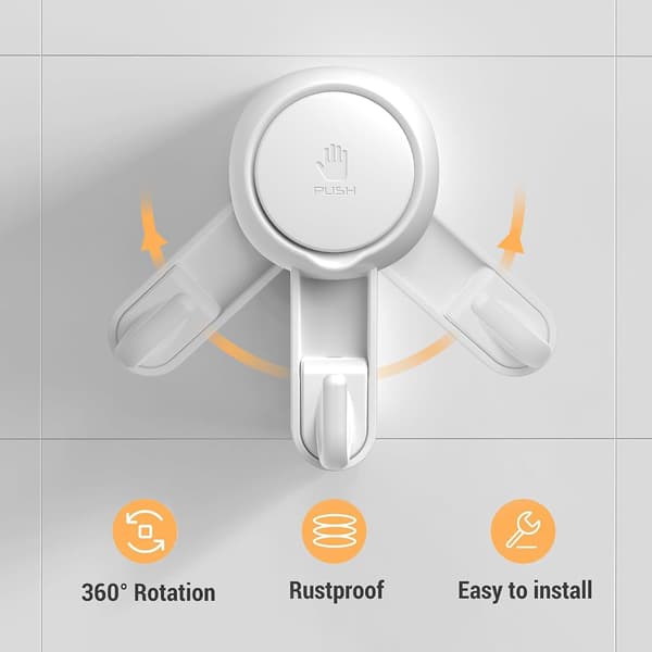 Heavy Duty Suction Cup Hooks 4-Pack Reusable Waterproof Towel Hanger for Bathroom Kitchen Wall Ceiling Mounted Key Holder