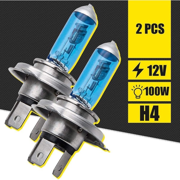 Xenon Halogen Frontlykter H412v100w Ultra-hvitt Lys Forlykt Tåkelys Fjernlys Nærlys 4-pakning