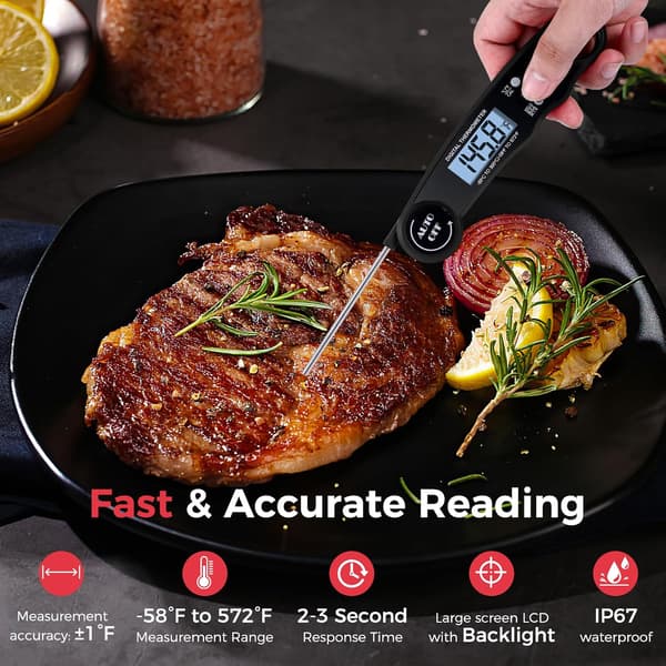 Digital kökstermometer med sond -50°C till 300°C räckvidd för matlagning, bakning, kött, ugn, BBQ, temperaturmätning av mat