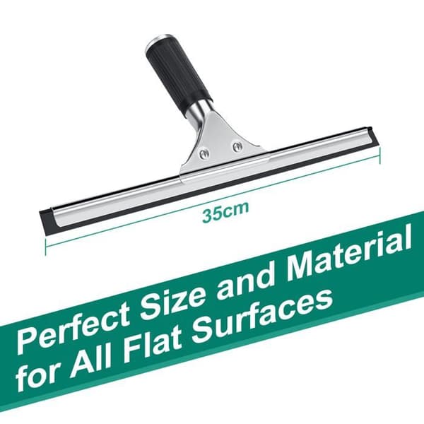Professional Window Squeegee, Stainless Steel Window Squeegee with 35 cm Blade, for Cleaning and Drying Glass, etc.