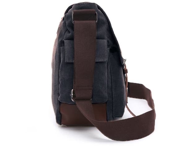 Men's Canvas Messenger Bag with Multiple Compartments and Adjustable Shoulder Strap for Work and School, Fits 16 Inches