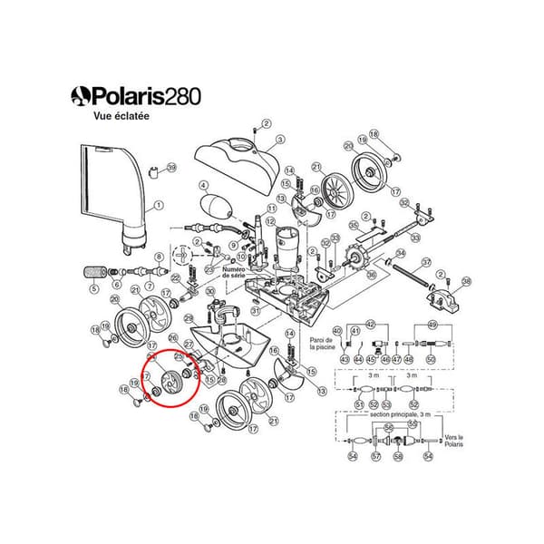 Small White Replacement Wheel with Teeth for Polaris 280 - Polaris - c16