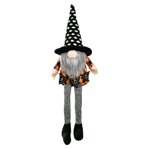 Halloween Gnome Wizard Broom Tomte Nisse Ruotsalainen tonttukääpiö Kodin maalaistalon sisustusB