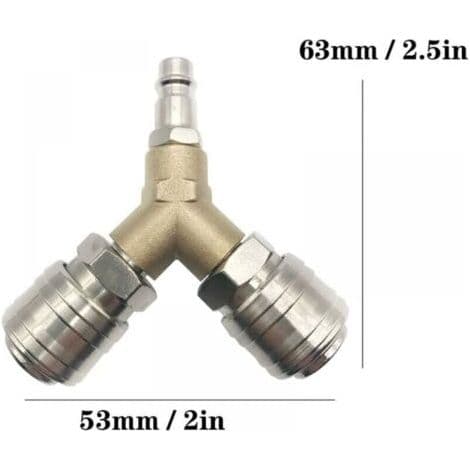 Air Compressor Coupling, Compressed Air Distributor, 1/4 \" Compressed Air Coupling, 3-Way Quick Connector for Compressed Air with Y-Distributor with External Thread