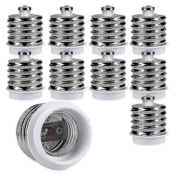 10x Sokkeladapter - 10x E40 Til E27 Sokkelkonverter - E27 Base Lampeholderadapter Til Halogen LED