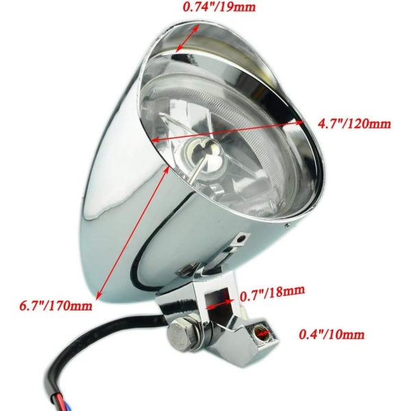 Forlygte Aluminium Visir Kugle Forlygte Lampe Passer til Harley Motorcykel Bike Custom Application (Chrome)