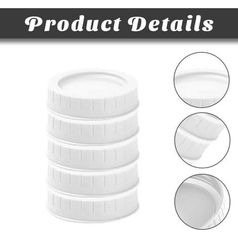 Reusable Leak-Proof Jar Lids - 20-Pack, 70mm Diameter, Dishwasher Safe - ULISEM