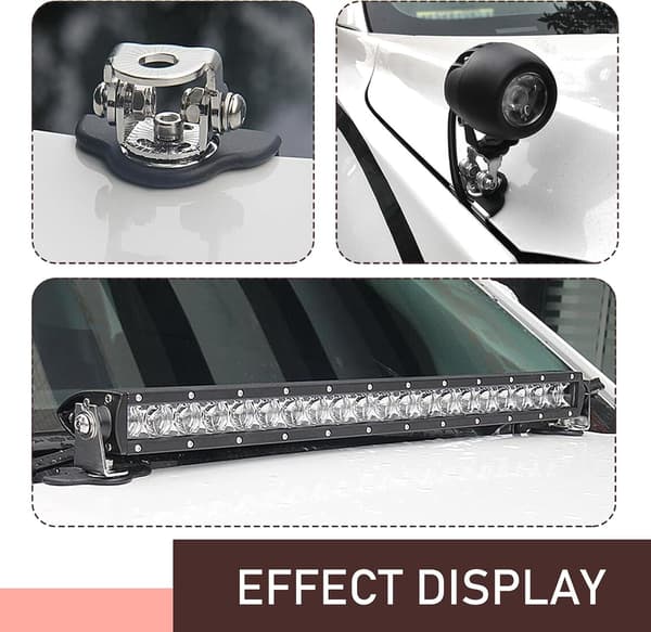 Compatible LED Light Bar Mounting Bracket Universal Adjustable Style Hood Mount Set 2 Pcs LED Work Light Mounting Clamp Holder 304