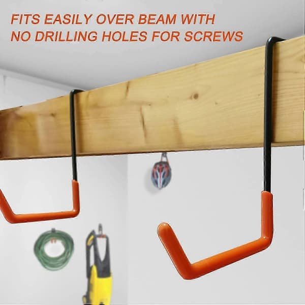 Durable Non-Slip Rafter Hooks for Garage Organization - Heavy Duty S Hooks for Bikes, Ladders, and More