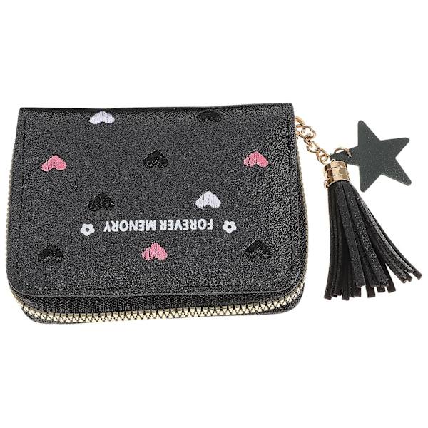 Naisen Piirretty Lompakko PU Säilytyskassi Lippu Lompakko Kassi Muoti Vaihto Kassi LompakkoMusta11X8X2.5cm