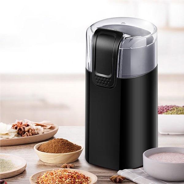 Elektrisk kaffekvern i rustfritt stål Elektrisk kaffekvern for bønner, krydder og mer, kniver i rustfritt stål