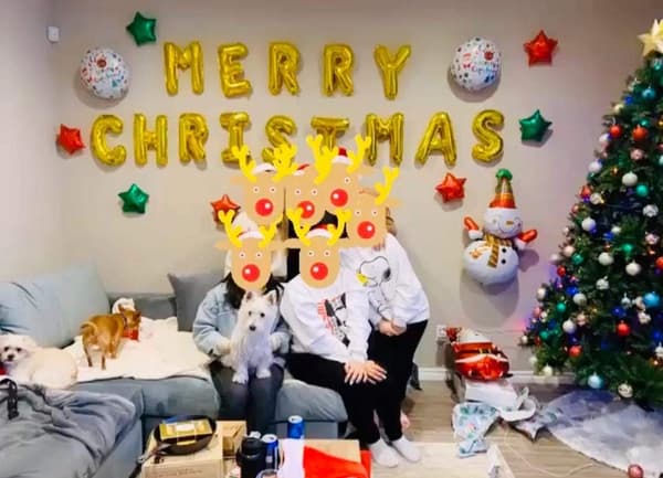 God Jul bogstavballoner banner, julebaggrunde til P