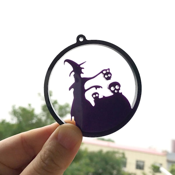 DIY Glitter Halloween Hexe Nøglering Dør Charm Dør Harpiks Epoxy Smykker