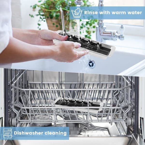 Stainless Steel Ice Cube Tray with 18 Molds - Lever for Easy Release - Reusable Square Ice Cubes
