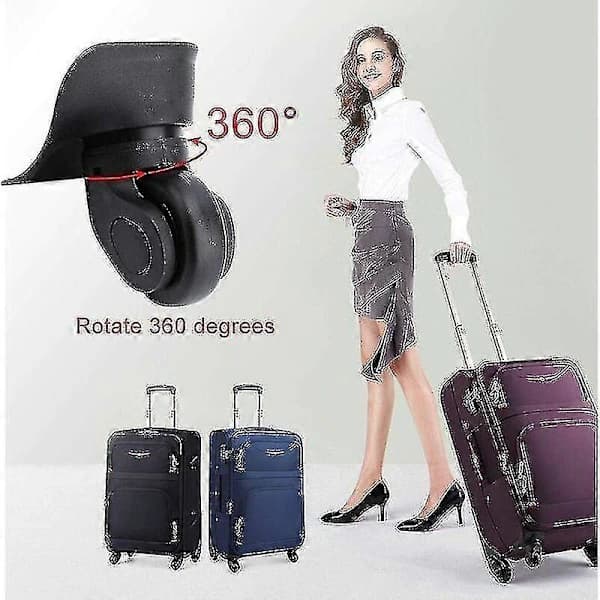HA~Universal Silent Heavy Duty Rubber Replacement Wheels for Suitcase, Pair, for Samsonite Platinium Luggage