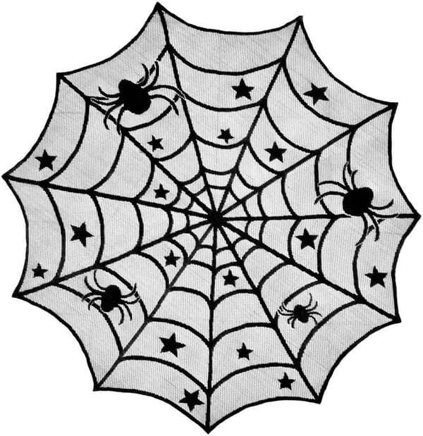 Halloween Sæt Spøgelsesfestival Spids Spindelvæv Sort Spids Rund Spi