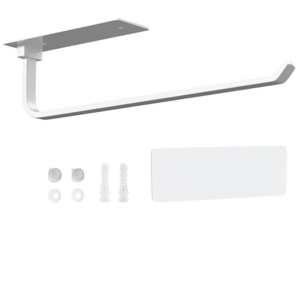 Kitchen Roll Holder Without Drilling - White - Practical Self-Adhesive - Under Cabinet for Kitchen Storage and Organization