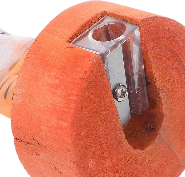 Handheld Wooden Pencil Sharpener with Tiger Design - Manual One-Hole Sharpener