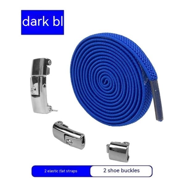 Lazy people do not need to tie shoelace ropes, and the elastic pressure is fixed. The shoelace buckle is deep blue and 8mm wide