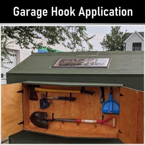 Garage Hooks, Set of 6 Storage Hooks, 10 cm Tool Hooks for Garden Tools, Wall Mounted Hooks, 25 kg Load Capacity