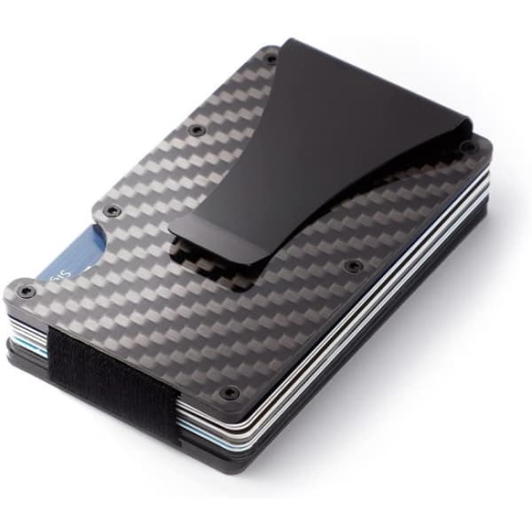 Kortholder i kulfiber RFID Sort - Julegave One Size