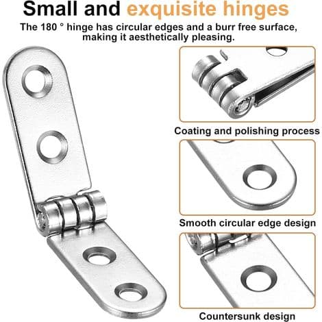 Hinges 180 Degree Foldable, Drop-Down Hinges, Freestanding Door Hinges for Sewing Machine, Folding Table, Kitchen Furniture