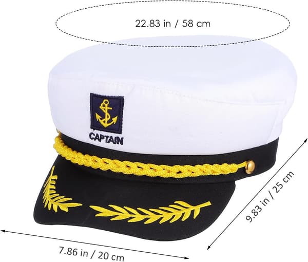 Brodert Pontoon Kapteinshatt for Venner Hvit