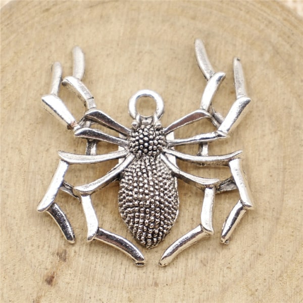 10PC Antik Sølv Halloween Spider Alloy Charms Anheng for Armbånd Halskjede Øredobber DIY smykker Craft Making