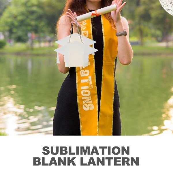 Sublimering Blank Lantern Sublimation Vase Dekor Blank pennholder Graduation Cap Ornament16,8x10,6cm 16.8x10.6cm