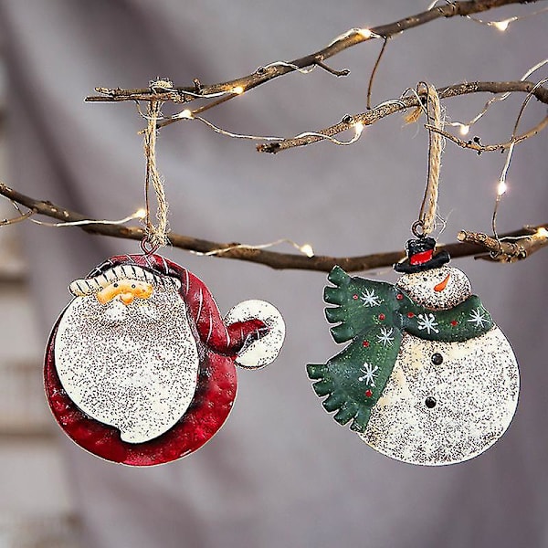 Mini Julepynt Retro Julemand Snemand Pynt Miniature Julefigurer Juletræ Hængende Dekoration Håndværk Adventskalender Fyld