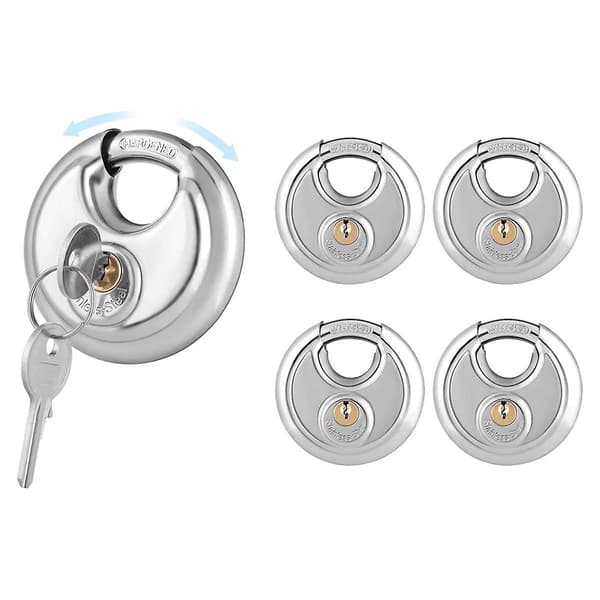 5-pack disc lock with key, waterproof and rustproof storage lock perfect for storage gate