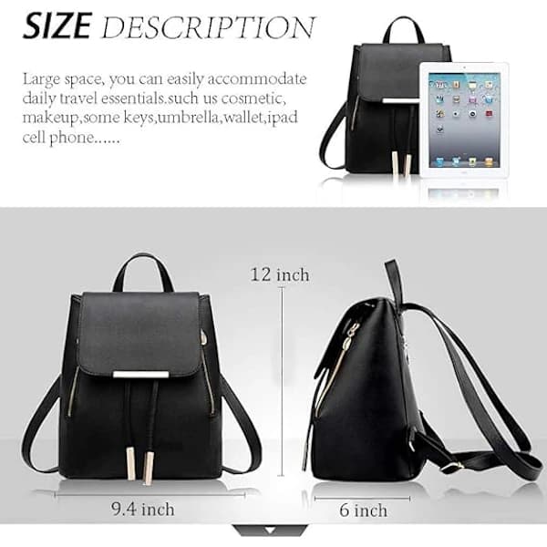 Women's Backpack, Small PU Leather Backpack, Mini Backpack, Trendy Backpack, Handbags, Stylish, Anti-theft, Waterproof, Casual Daypack for...