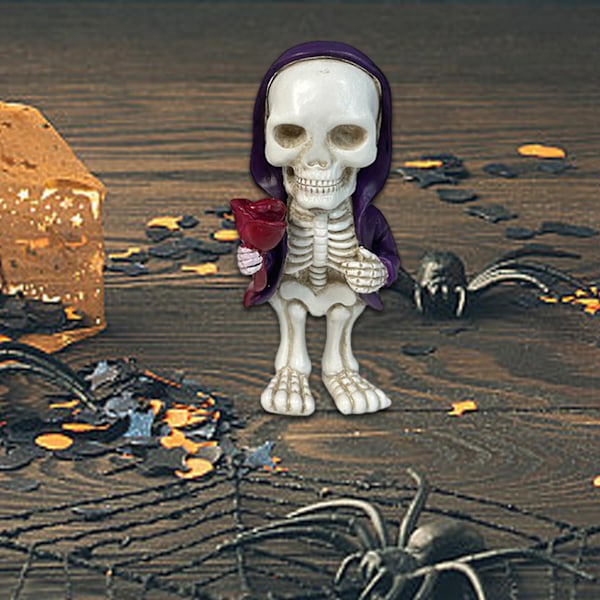 Halloween-skjelettdukkepynt Hjemmekontor Harpikshåndverk Lag Dekorasjon GavepyntB