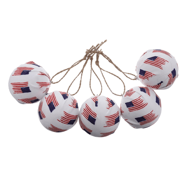 5 kpl Punainen Sininen Viisikärkinen Tähtikuvioinen Pallo Riippuva Koriste Koti Sisustus Lippu Kuvio 6CM Flag pattern 6CM