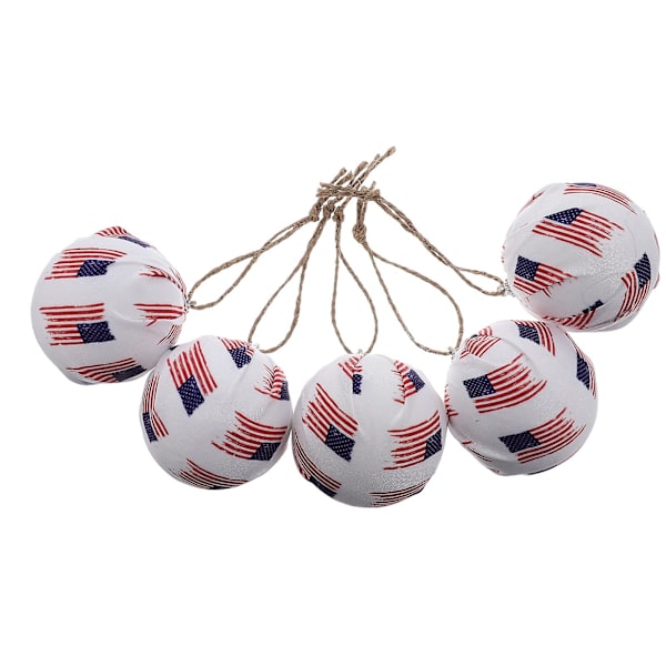 5 stk Røde og Blå Femtakkede Stjerne Mønster Ball Hengepynt Hjemmedekor Flaggmønster 6CM Flag pattern 6CM