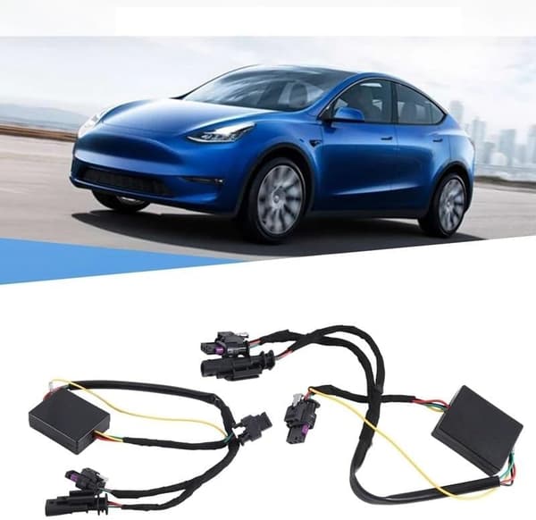 Kompatibelt sort forlygtestik kabel ABS-stik til Tesla Model 3 Y 2019-2022