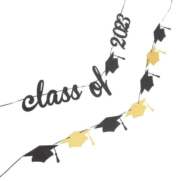 2 stk. Klasse af 2023 Graduation Banner Graduation Cap Garland Tillykke Graduation Banner 18X10.9c 18X10.9cm