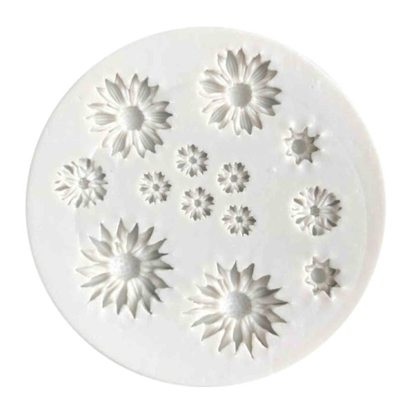 Sukkerchokolade Lille Frisk Daisy Solsikke Kage Silikon Gel Form Diy Materiale Aromaterapi Gips Gray