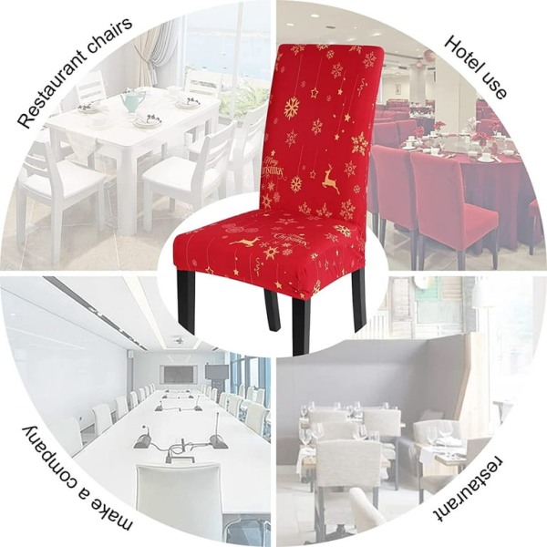 Julstolsöverdrag Set om 4 Stretch Stolsöverdrag Universal Modern Jul Festlig Slipcover Dekorationsskydd