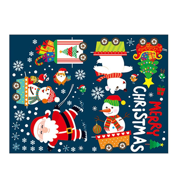 Glædelig jul vægklistermærke vinduesrude ferie vægmærkat Julemanden vægmaleri nytår julepynt Hjem december