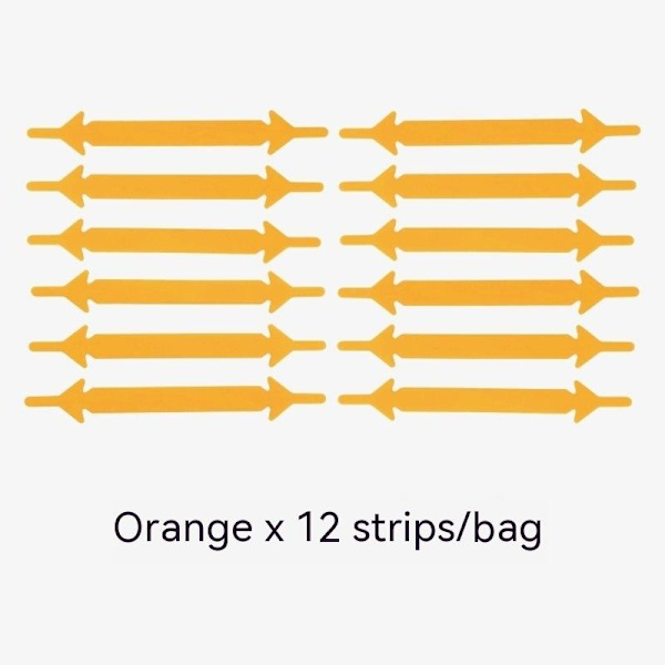 12 Pileformede Snørebånd - Gratis Silikon Snørebånd - Orange Pakke
