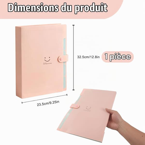 A4 Waterproof Document Organizer with 5 Compartments – PP Folder with Labels – File Holder for Storage