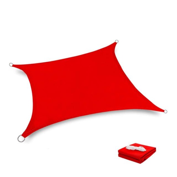 Aurinkovarjopurje 2x3m naamiointivarjostuspurje UV-suoja Säänkestävä vedenpitävä kangas puutarhapuistojen nurmikoille, punainen