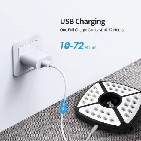 Rechargeable Umbrella Light, 32 LED Umbrella Light with 2 Brightness Modes, Adjustable Elastic Clamp for Garden Umbrella